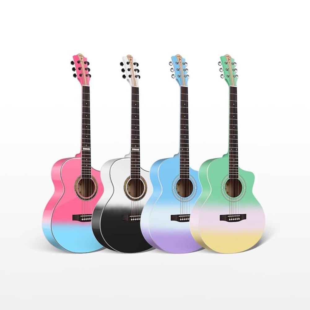 Starter kit per chitarra acustica con custodia, corde, tracolla, accordatore, accordatore, plettro, plettri, confezione regalo per principianti