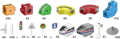 Miniatura 8 de KlickRail - Juego de tren eléctrico, pista de carreras flexible, pista de tren de juguete de construcción, diseños integrados en 3D que desafían la