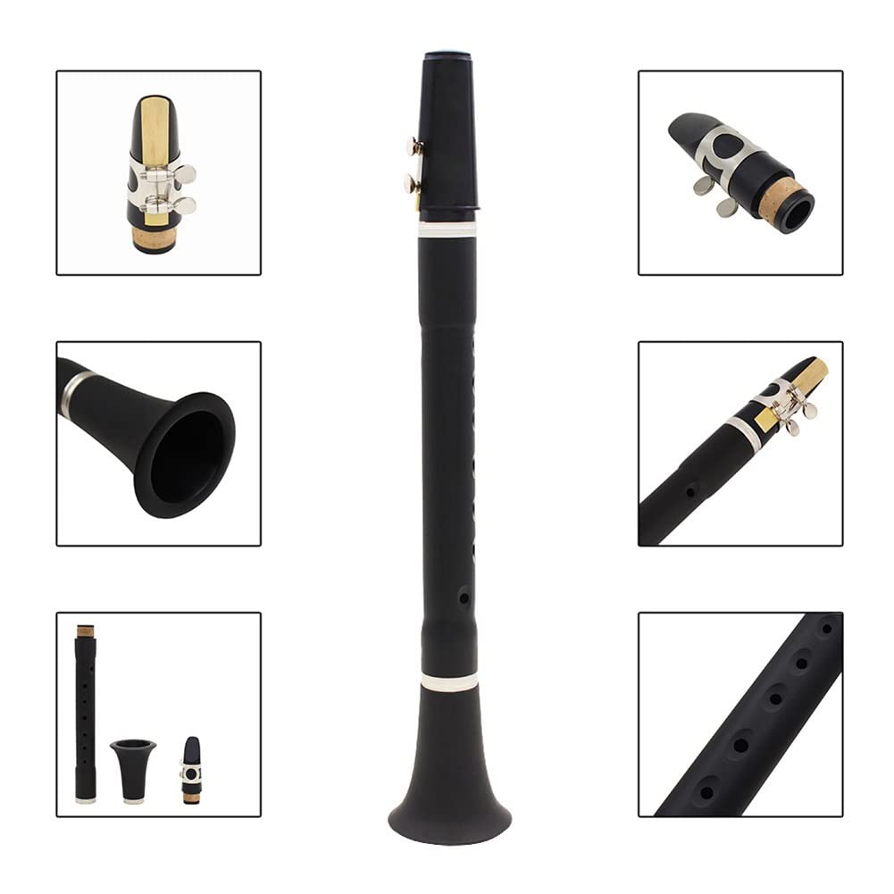 Mini clarinete Bb, instrumento de viento de madera de clarinete de bolsillo con bolsas de almacenamiento, instrumento musical for la práctica de principiantes