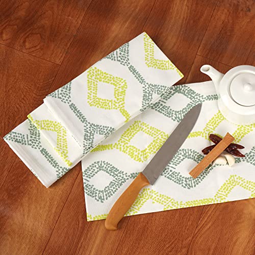 Image of FINGERCRAFT Kitchen Cloth 100% Soft High GSM Cotton Fabric Kitchen Towel, 20 x 30 Inches Perfect Size for Kitchen Uses, Set of 6, Multipurpose Use as Dish Towel, Bar Towel (Diamond Dot Yellow)