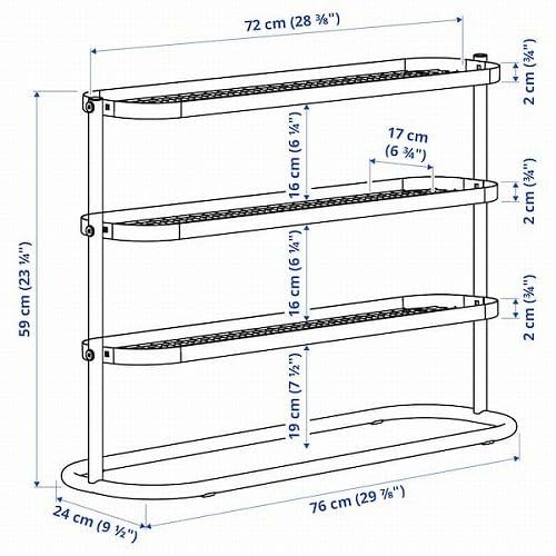 Amazon.co.jp: IKEA イケア シューズラック ブラック 76x24x59cm