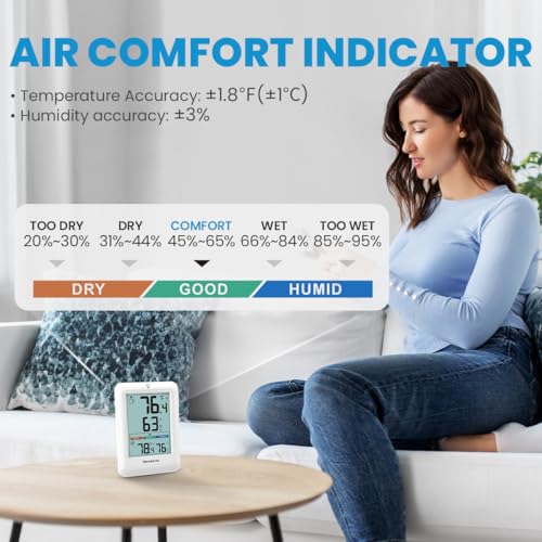 Image of Newentor Indoor Outdoor Thermometer Wireless with 24H /48H /ALL-TIME High Low
