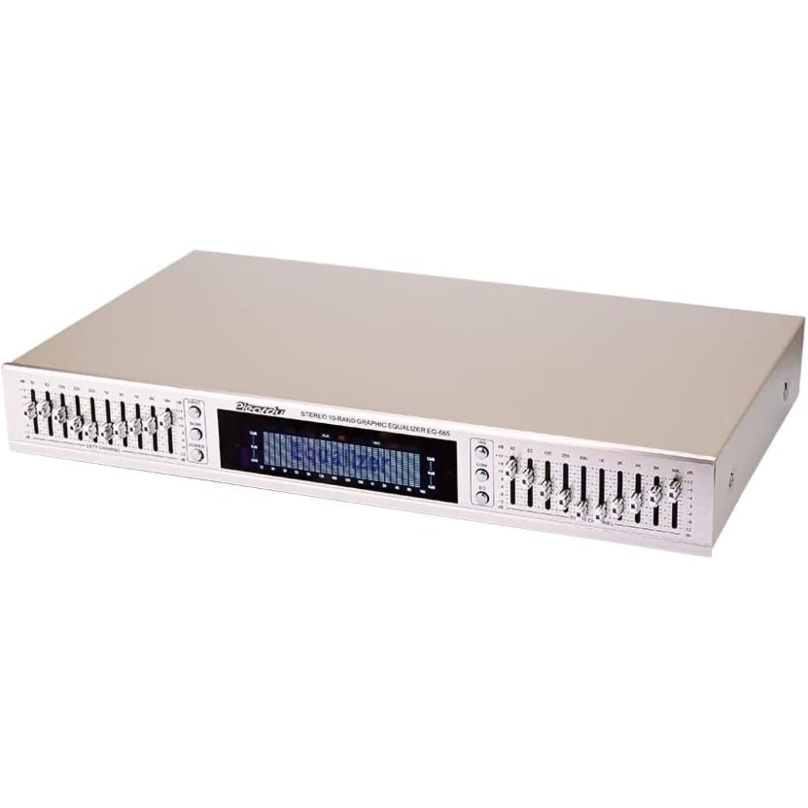 Korektor efektów stereo, bezstratny cyfrowy kontroler efektów audio, korektor korektora Hi-Fi, korektor graficzny wysokiego/średniego/basu (złoty, EQ-665)