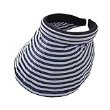 [CARAMEL MILK] サンバイザー カチューシャ レディース 折畳み 紫外線 UV カット つば広 洗濯 可 (ネイビー)