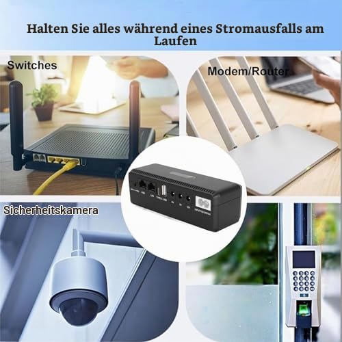 10400-mAh-USV-Batterie-Backup-Netzteil mit Hoher Kapazität und Zwei Eingangsoptionen, Großem Spannungsausgang, Intelligenter Sicherheit für das Kamera-Router-Modem und