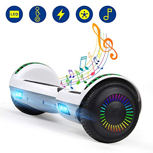 YHR Hoverboards UL2272 Certified with Wireless Bluetooth Speaker LED Wheel 6.5inch Self Balancing