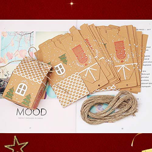 20 Pièces Sacs Cadeaux de Noël, Boîtes de Cadeaux en Carton de Noël Boîtes de Bonbons de Noël pour Biscuits Cupcake Bonbons Chocolats de Noël pour Bricolage Décoration de Noël - Image 6