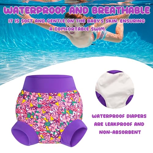 BIG ELEPHANT Baby Swim Diapers 3pcs, Reusable Adjustable Washable Waterproof Swimming Diaper for Boy's and Girl's, 12-24 Months - Image 4