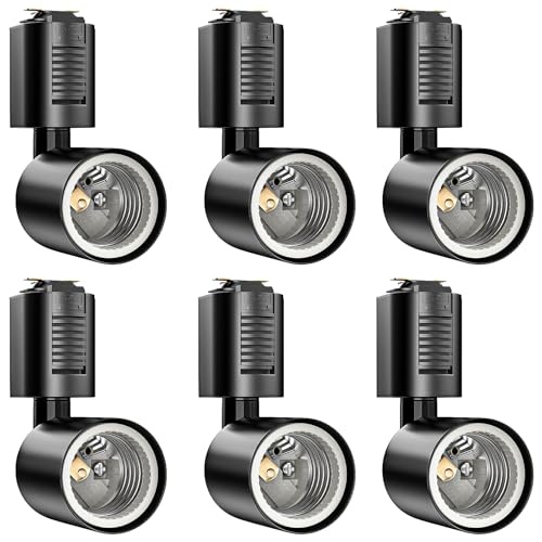 Aiwode ダクトレールライト ダクトレール用スポットライト 配線ダクトレール用器具、E26 黒い 6個