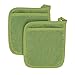 Ritz Royale Collection 100% Cotton Terry Cloth Pocket Mitt Set, Dual-Function Hot Pad/Pot Holder, 2-Piece, Cactus Green