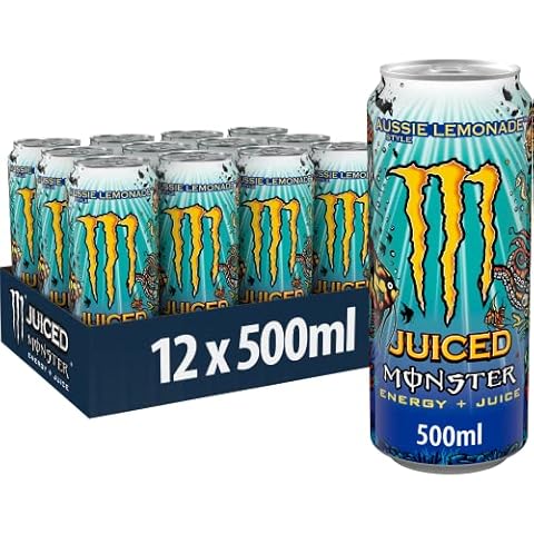 Monster Energy Juiced Aussie Style Lemonade - koffeinhaltiger Energy Drink mit erfrischendem Zitrus Geschmack - in praktischen Einweg Dosen (12 x 500 ml) Cover