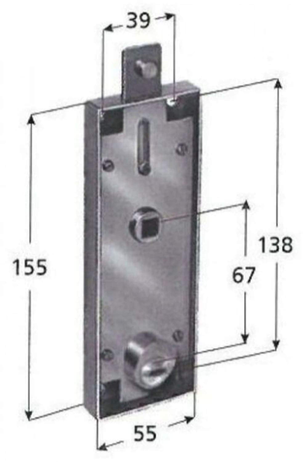 PREFER serratura per basculante/garage cilindro tondo chiavi punzonate, Ottone