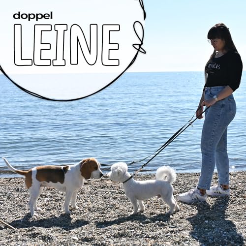FIRSTPAW Hundeleine - Wasserdicht Trainingsleine für Hunde - 2m Doppelleine - Grüne Hundeleine für Klein, Mittelgroße und Große Hunde - Multifunktionelle und Verstellbare Leine Hund