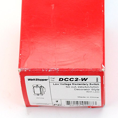 Image of Wattstopper DCC2-W Low Voltage Momentary Switch 50mA 24 VDC Decorator Style LED, White