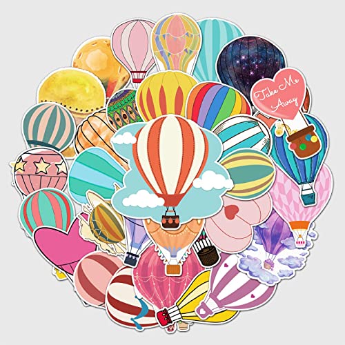 50Pcs Cartoon Hot Air Balloon Stickers Fridge DIY Waterproof and easy to peel Cover