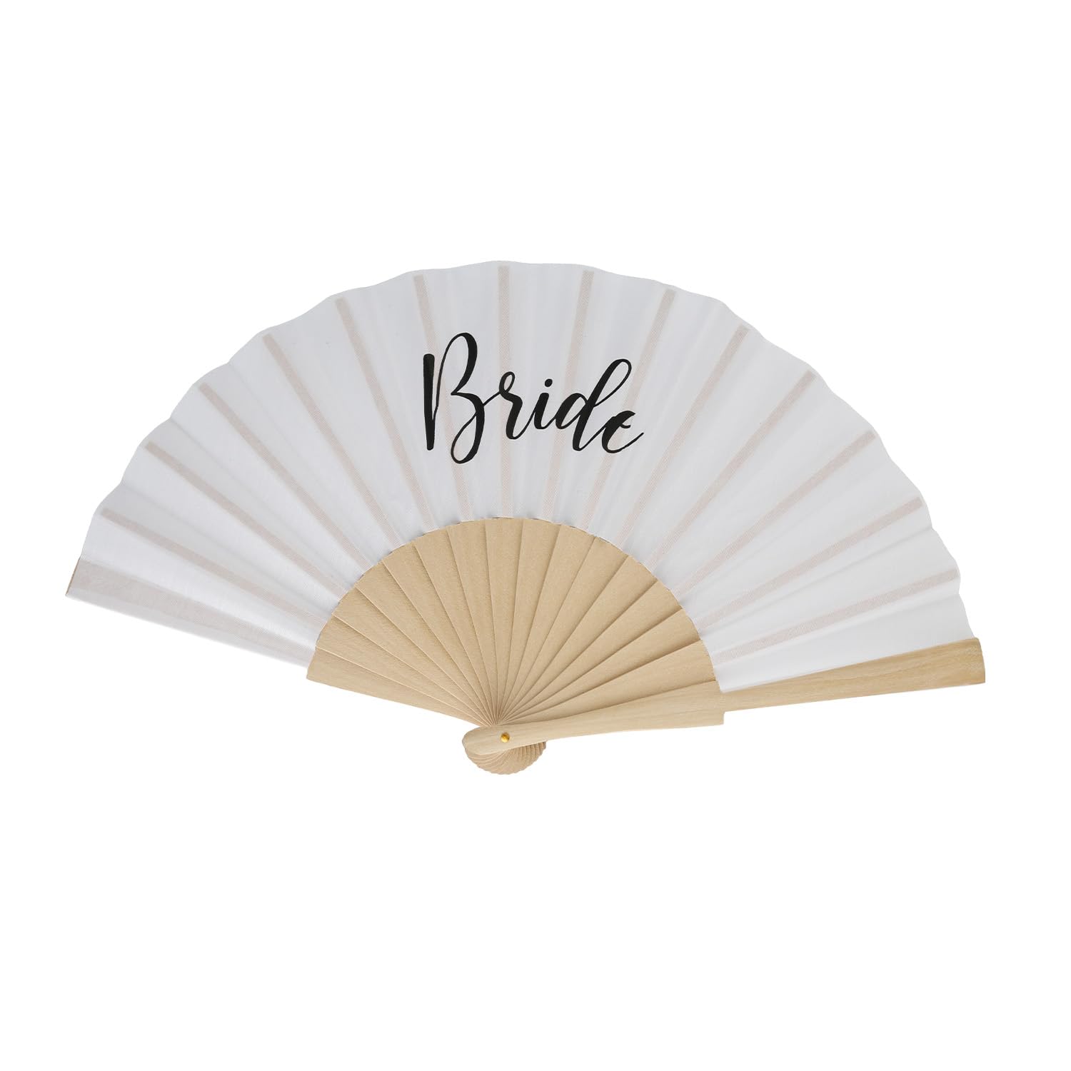 Wellrun Bride Printed Bamboo Hand Fan,Bridesmaid Gifts,Elegant Bride Accessory for Wedding Day,Hen Party and Themed Events