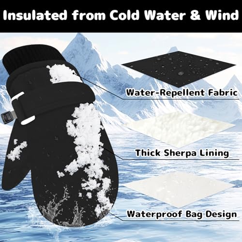 Olreco Baby Toddler Mittens Waterproof Toddler Snow Gloves Infant Baby Mittens Winter Kids Ski Gloves for Boys Girls2