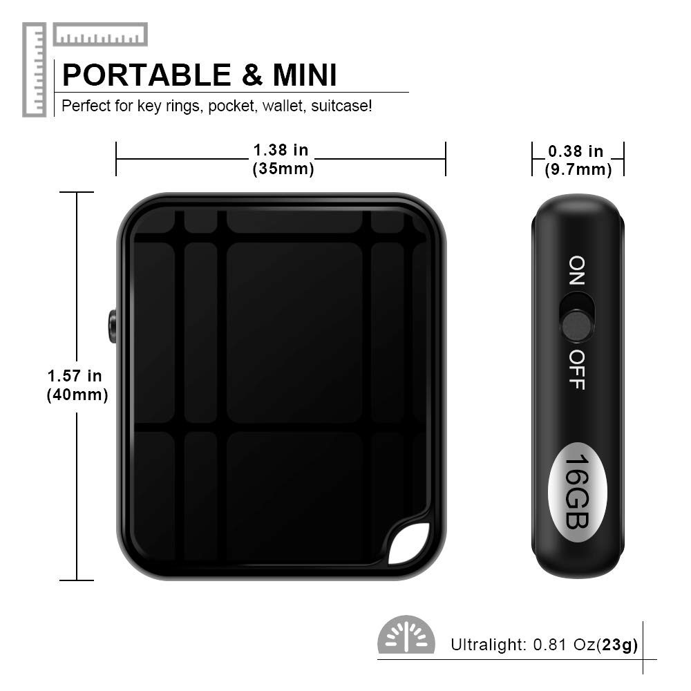Registratore Vocale Professionale 16GB, Fino a 284 Ore di Registrazione, Attivazione Vocale, Riproduzione MP3, Compatto per Lezioni, Riunioni e Interviste