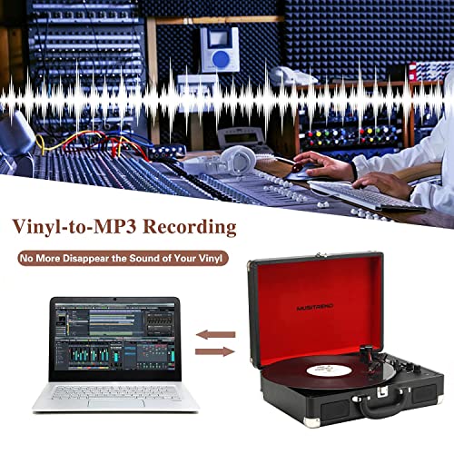 MUSITREND Plattenspieler mit Griff, 33/45/78 RPM Plattenspieler-Koffer-Design mit 2 integrierten Stereo-Lautsprechern… - Les Beatles, Paul McCartney, John Lennon, RIngo Starr, George Harrison MUSITREND Plattenspieler mit Griff, 33/45/78 RPM Plattenspieler-Koffer-Design mit 2 integrierten Stereo-Lautsprechern… – Image 4