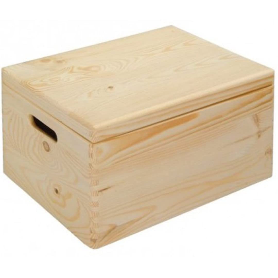 Kesper Storage Box with Lid, Pine, Brown, 30 x 20 x 14 cm