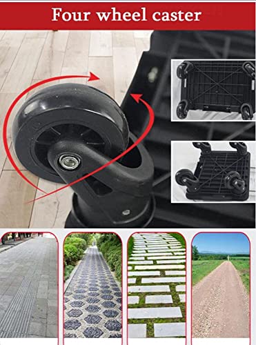 Tragbarer Trolley / Faltbarer Einkaufstrolley / 2 Räder abnehmbare Tasche und verstellbare Griffhöhe, Belastbarkeit 40… – Bild 6