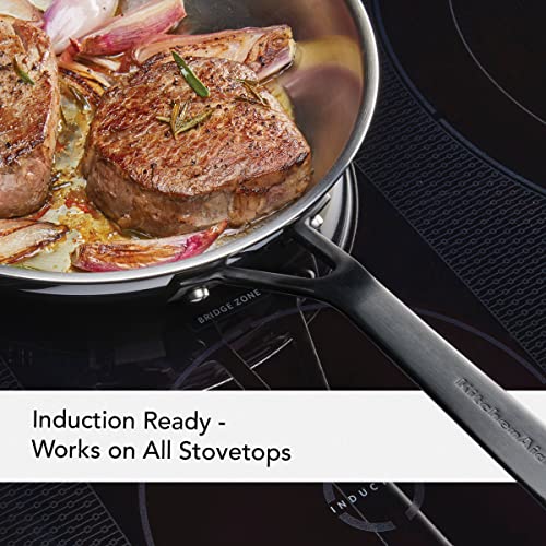 Image of KitchenAid 5-Ply Clad Polished Stainless Steel Frying Pan /Skillet, 10 Inch - Stainless Steel