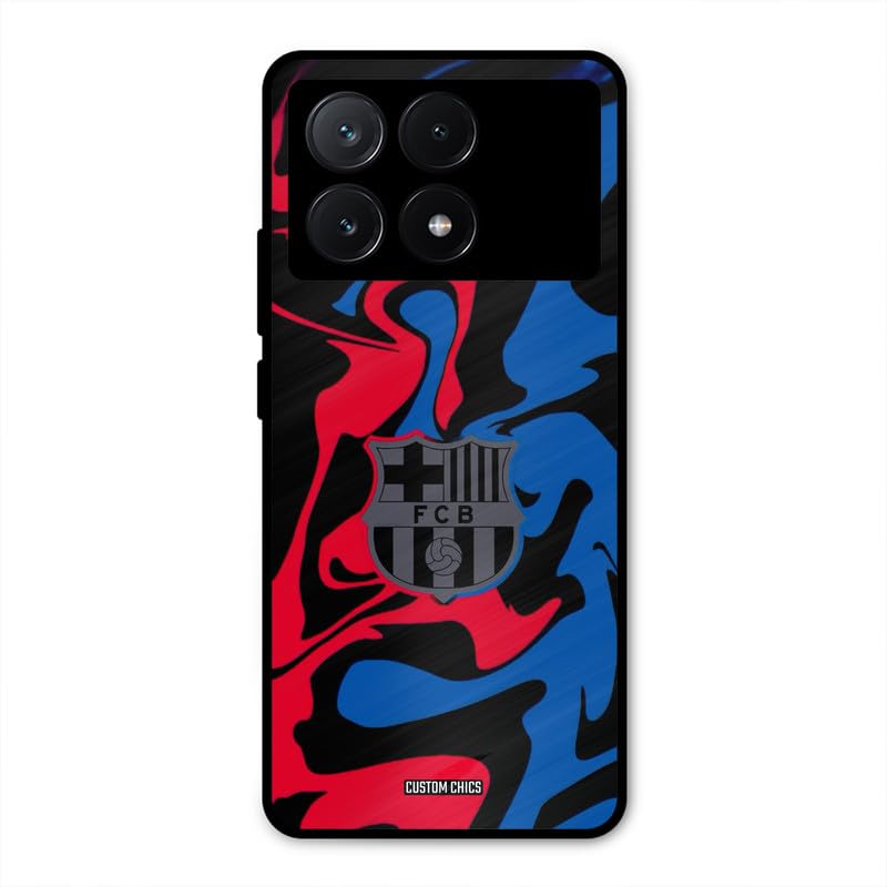 Image of PrintShield FC Barcelona Comic Back Cover for Poco X6 Pro, Shockproof Printed Phone Case with Soft TPU Sides & Anti-Slip Grip