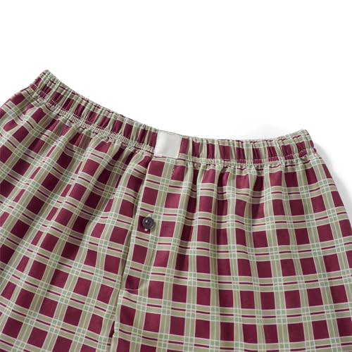 Image of Women Y2k Gingham Boxer Shorts Plaid Striped Cute Mini Bloomers Elastic Waist Loose Fit Summer Shorts