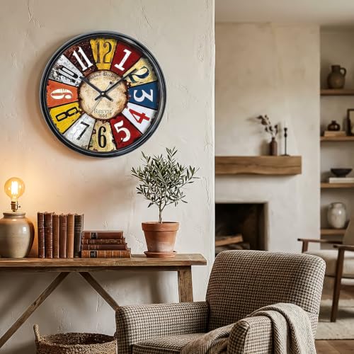 Image of RANDOM Sweep Silent Wall Clock, Non-Ticking Quartz Movement with 3D Foiling Numbers. (Muticoloured)