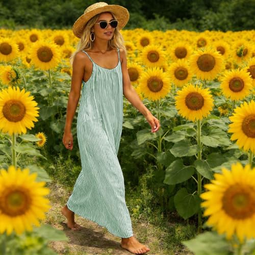 Robe bohème chic caraco sans manches robe longue fluide été - 5