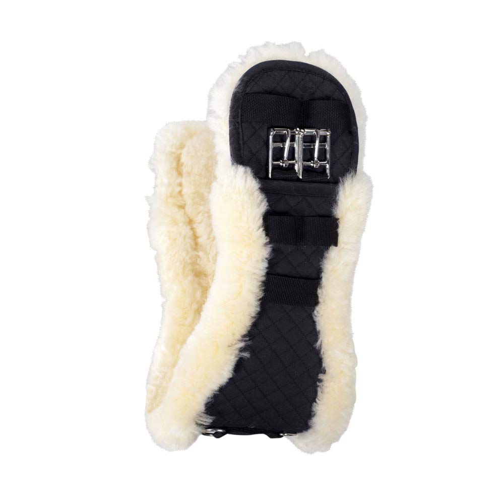HORZE Cincha de Doma Harleigh de Piel de Oveja, Negro, 60