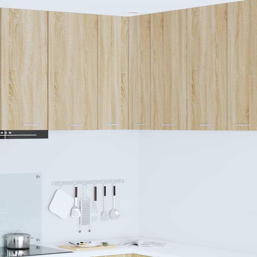 vidaXL Hängeschrank mit Speicher Sonoma-Eiche und Weiß 57 x 57 x 80 cm, Moderne Küchenschränke, rechteckig, viel Stauraum, langlebige Materialien, Coole Lösungen für Deine Wohnung