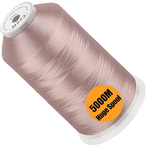 Image of New brothread - Single Huge Spool 5000M Each Polyester Embroidery Machine Thread 40WT for Commercial and Domestic Machines - Beige Gray(Janome Color)
