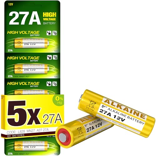 5 Plus 27A 12V Alkaline Batteries â€“ 5-Pack A27, V27A,