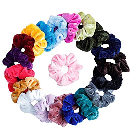Cidere 20 Pcs Women Girls Velvet Elastic Scrunchies Ponytail Holder Hair Accessories Elastics & Ties