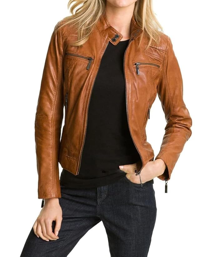 bags 2 crown Full Sleeves Stylish Roadies Style Leather Jacket For Women's-picture-1