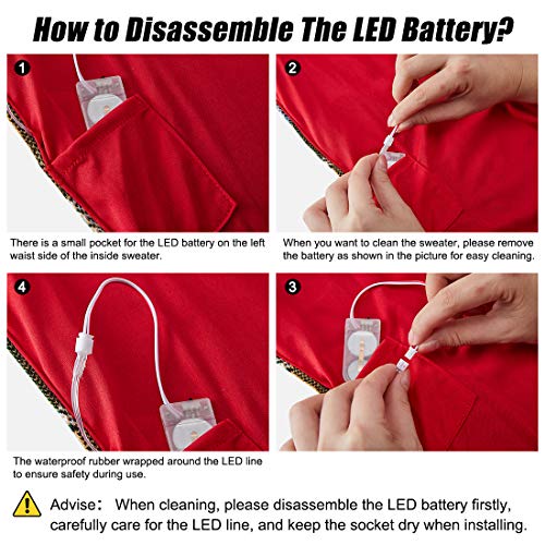 Goodstoworld Men/Women Light Up Knitted Ugly Christmas Sweater with Multi-Colored Led Flashing Lights3