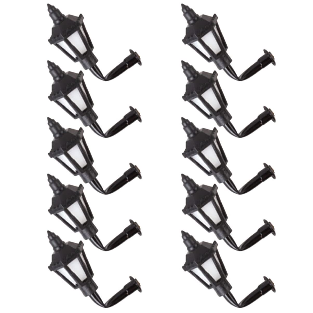 Lampada da Parete Miniatura 10 Pezzi Acciaio Inox Abs Nero | Materiali per Tavolo di Sabbia Fai-da-te, Decorazione Luminosa, Accessorio Mini Casa, per Festa e Scuola, Lampada Piccola