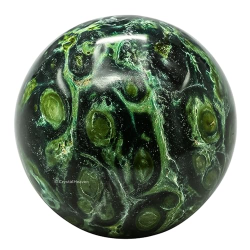 Image of Certified Kambaba Jasper Crystal Ball for Meditation - Premium Crystal Vastu Items for Home and Feng Shui Items for Good Luck - Ideal for Pooja Supplies and Spiritual Practices (2 inch Inch)