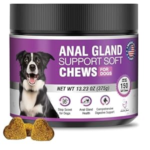 Dog Anal Gland Soft Chews 150 Stop Scoot for Dogs Supports Anal Gland Bowel Function Digestive Health Fiber Pumpkin Supplement for Dogs Pet Diarrhea Bowel Support Probiotics Digestive (Chicken Flavor)