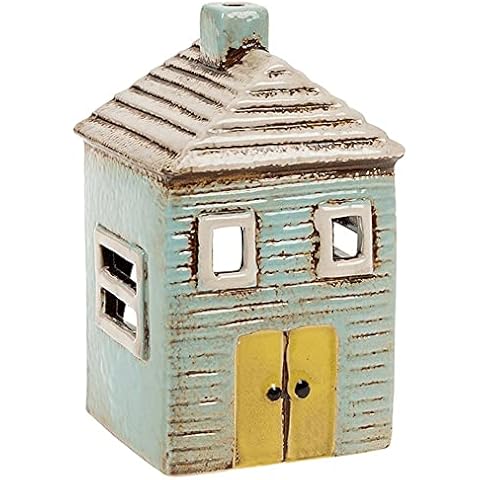 Joe Davies Village Pottery Blue House Tealight Holder Cover