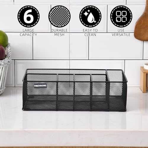 Vikeyhome USFCHT0028 Paper Plate Organizer For Countertop, Metal Silverware Caddy thumb #2