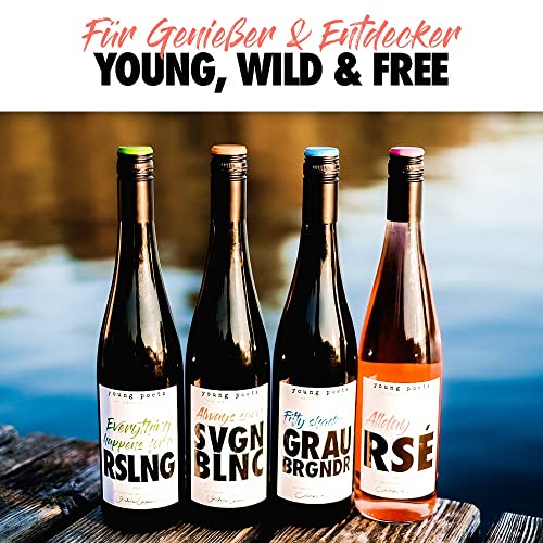 Young Poets Wein Always Sunny Sauvignon Blanc Weißwein I trocken I Deutscher Qualitätswein aus der Pfalz I 0.75l I Wein I Geschenkidee