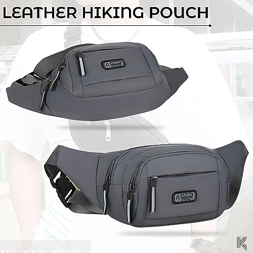 Image of Kraptick Premium Unisex Waist Bag for Men and Women - Stylish Hip Bag, Fanny Pack, Chest Bag (Grey)