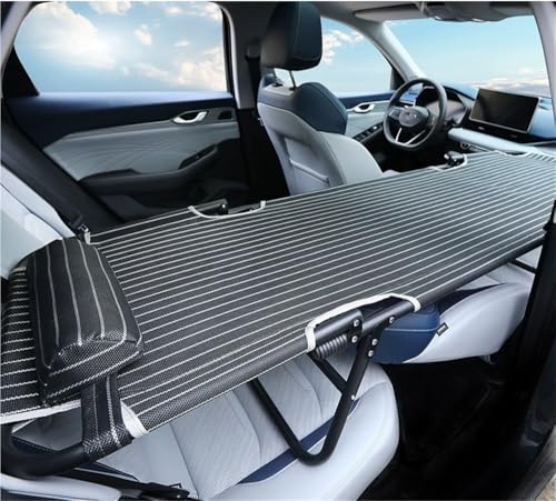 Ejmpsgw Portable Folding Camping Cot, Car Travel Bed, Non-Inflatable Cushion, Universal Car Rear, Breathable Seat Travel Bed