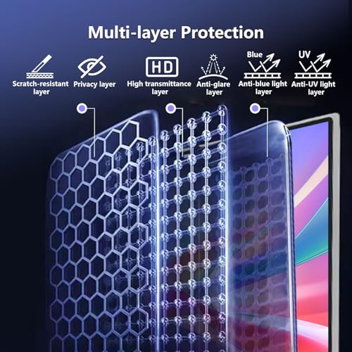 Image of Magnetic 24 Inch Privacy Screen for Monitor 16:10 Aspect Ratio Hanging Removable Privacy Screen for Computer Monitor, Anti Glare Blue Light Filter, Eye Protection