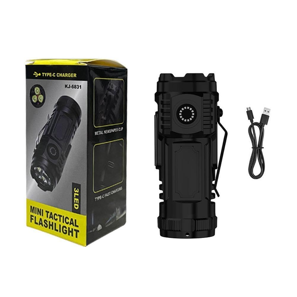 Evolluxi 4 Mode Led Torch Lights Rechargeable Emergency Power Outages Indoor Outdoor Flashlight High Power Long Distance Beam Range Car Rescue Torch with Hammer Window Glass (Army Torch)