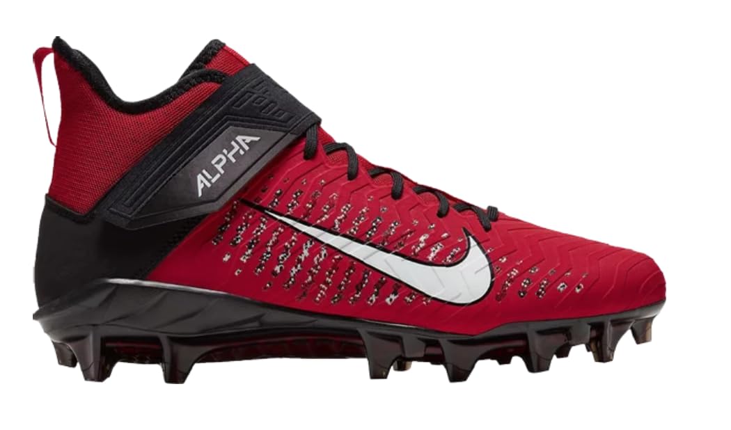 Nike Men's Alpha Menace Pro 2 D Football Cleats - Black/White,7M US