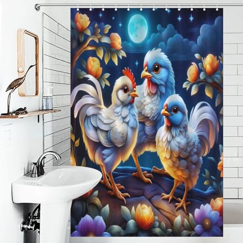 Rideau de douche poulet mignon imperméable - Rideaux de douche 122x183 cm