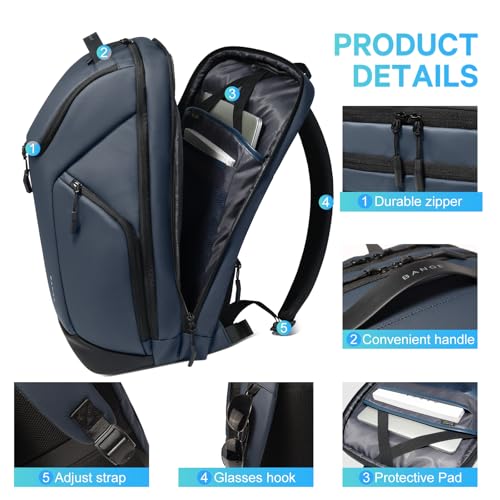 Image of FUTURE AESTHETICS Business Commute Backpack for Men and Women, Waterproof 15.6 Inch Laptop Backpack, Durable Flight-Approved Travel Backpack for Work, Blue